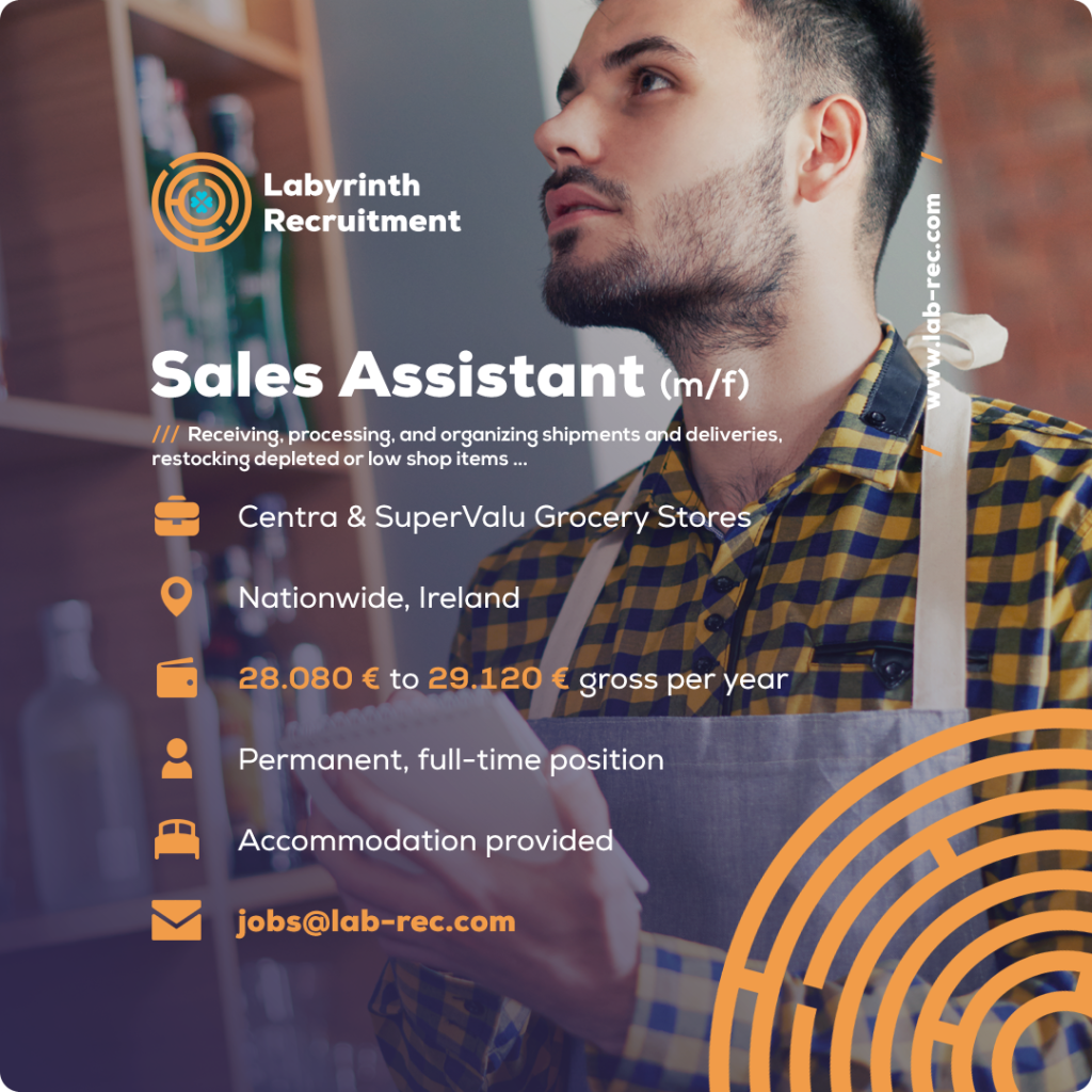 Jobs in Ireland by Labyrinth Recruitment - Sales Assistant