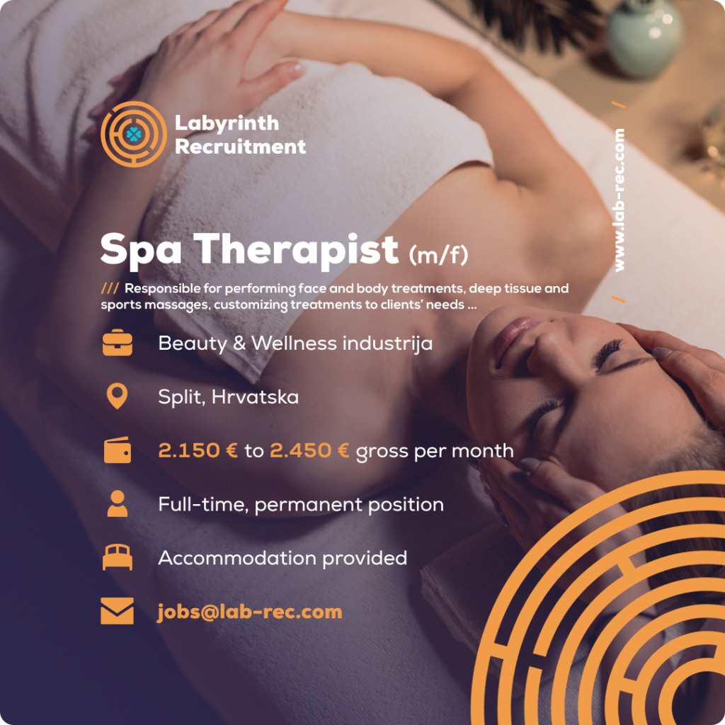 Jobs in Croatia by Labyrinth Recruitment - Spa Therapist